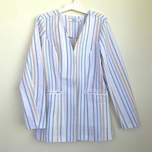 JustFab’s Collarless Linen Girlfriend Blazer - S Size